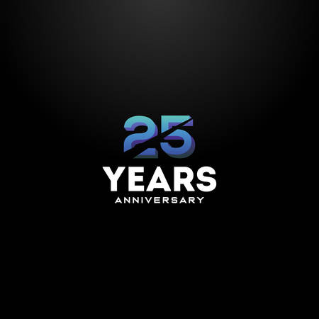 25 Years Anniversary Gradient Number Vector Designのイラスト素材