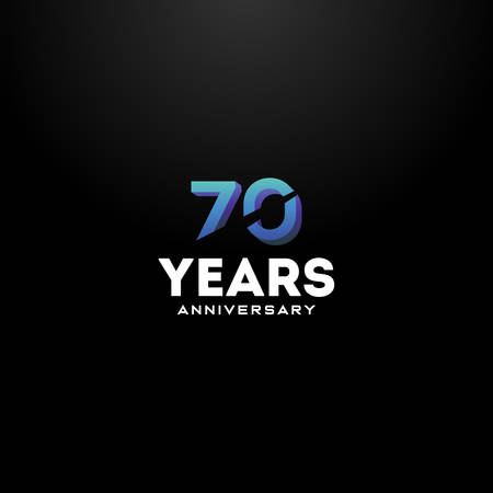 70 Years Anniversary Gradient Number Vector Designのイラスト素材