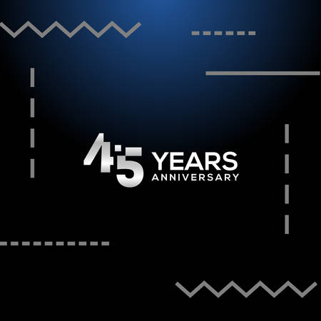 45 Years Anniversary White Number Vector Designのイラスト素材