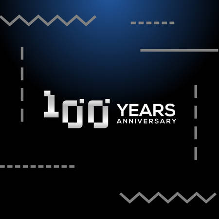 100 Years Anniversary White Number Vector Designのイラスト素材