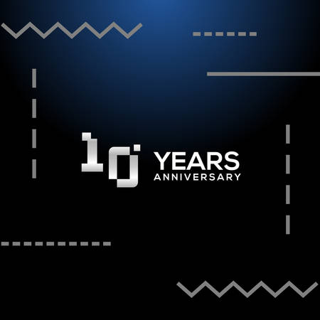 10 Years Anniversary White Number Vector Designのイラスト素材