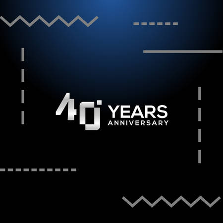 40 Years Anniversary White Number Vector Designのイラスト素材