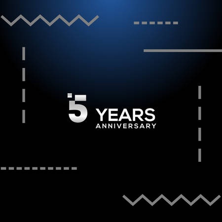 5 Years Anniversary White Number Vector Designのイラスト素材