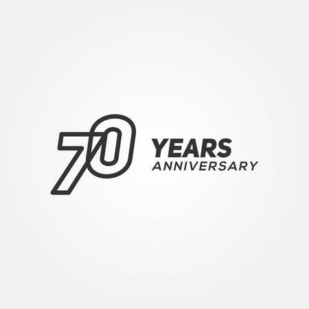 70 Years Anniversary Black Line Number Vector Designのイラスト素材