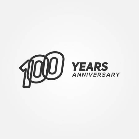 100 Years Anniversary Black Line Number Vector Designのイラスト素材