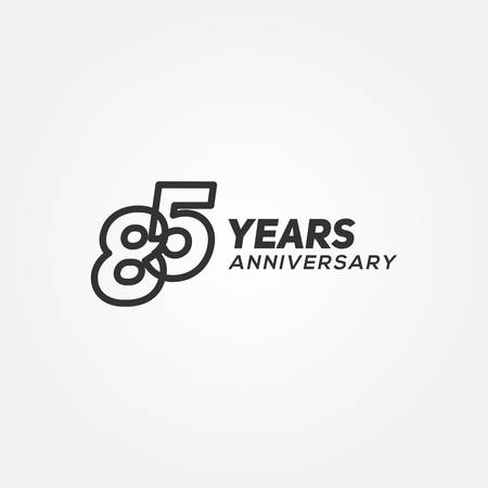 85 Years Anniversary Black Line Number Vector Designのイラスト素材