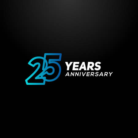 25 Years Anniversary Gradient Number Vector Designのイラスト素材
