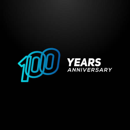 100 Years Anniversary Gradient Number Vector Designのイラスト素材