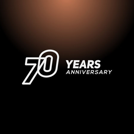 70 Years Anniversary White Line Number Vector Designのイラスト素材