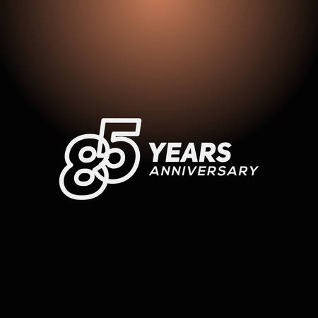 85 Years Anniversary White Line Number Vector Designのイラスト素材