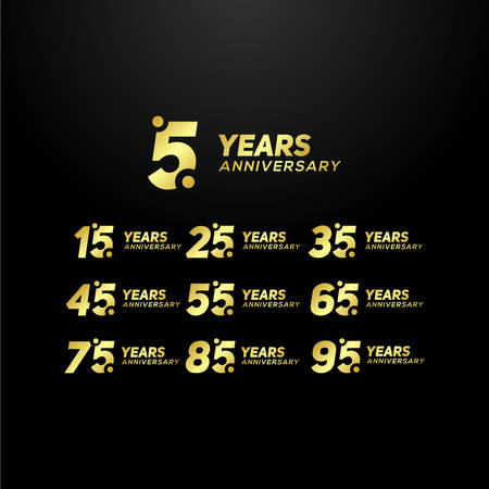 Set Years Anniversary Vector Designのイラスト素材