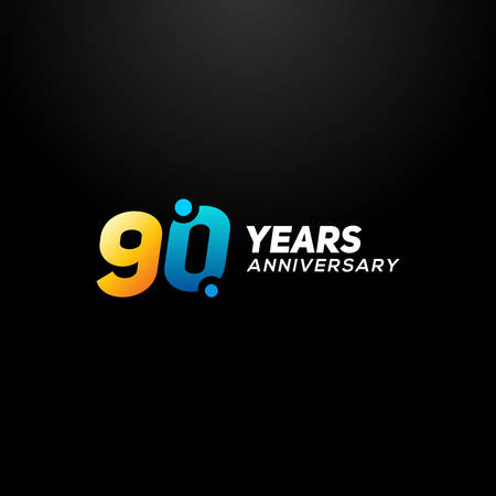 90 Years Anniversary Vector Designのイラスト素材