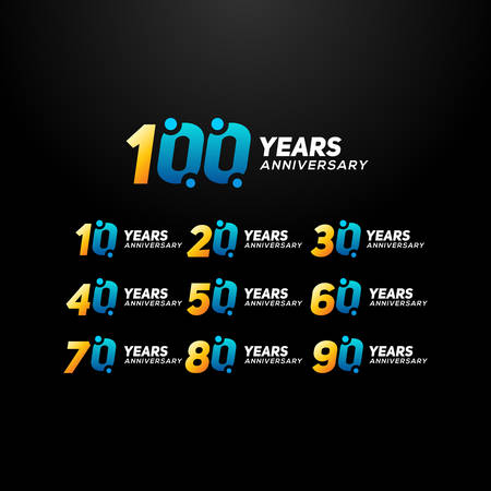 Set Years Anniversary Vector Designのイラスト素材