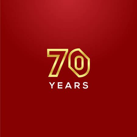 70 Years Anniversary Gold Number Vector Designのイラスト素材