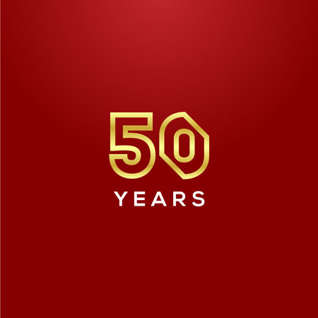 50 Years Anniversary Gold Number Vector Designのイラスト素材