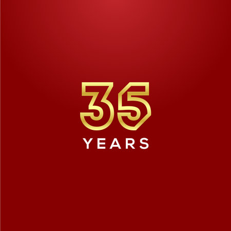 35 Years Anniversary Gold Number Vector Designのイラスト素材