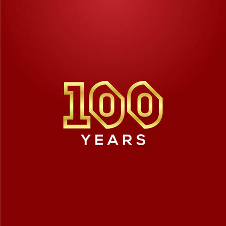 100 Years Anniversary Gold Number Vector Designのイラスト素材