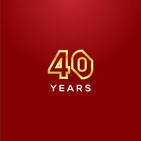 40 Years Anniversary Gold Number Vector Designのイラスト素材