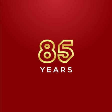 85 Years Anniversary Gold Number Vector Designのイラスト素材
