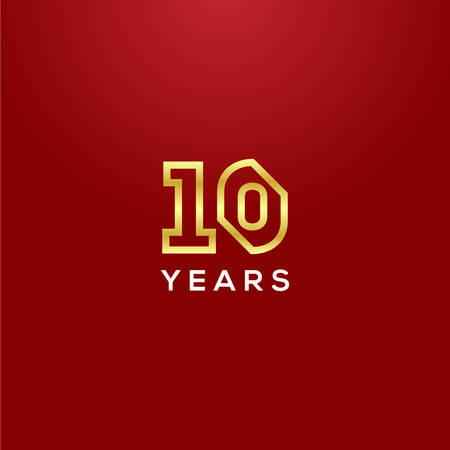 10 Years Anniversary Gold Number Vector Designのイラスト素材