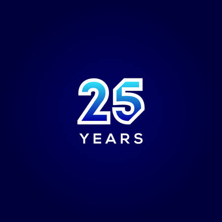 25 Years Anniversary Gradient Number Vector Designのイラスト素材