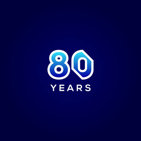 80 Years Anniversary Gradient Number Vector Designのイラスト素材