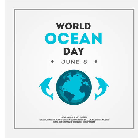World Oceans Day Vector Design Illustrationのイラスト素材
