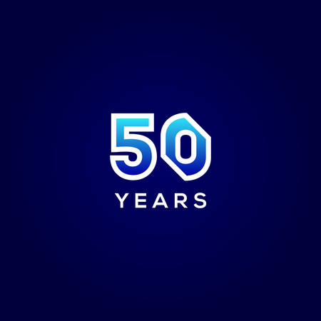 50 Years Anniversary Gradient Number Vector Designのイラスト素材