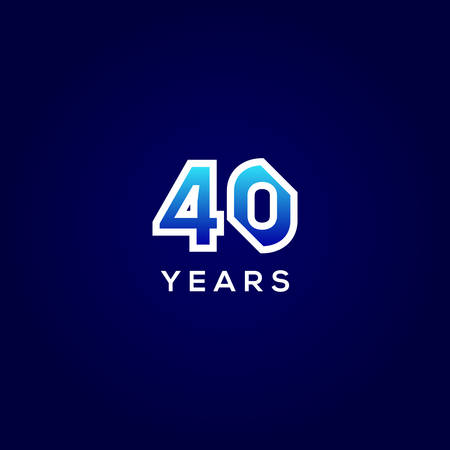 40 Years Anniversary Gradient Number Vector Designのイラスト素材