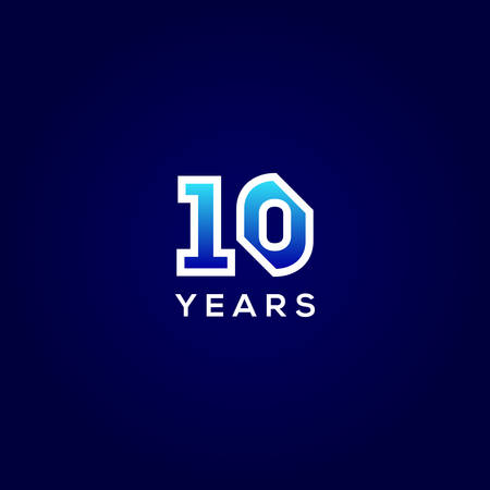 10 Years Anniversary Gradient Number Vector Designのイラスト素材