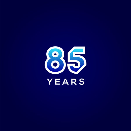 85 Years Anniversary Gradient Number Vector Designのイラスト素材