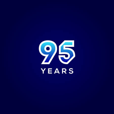 95 Years Anniversary Gradient Number Vector Designのイラスト素材