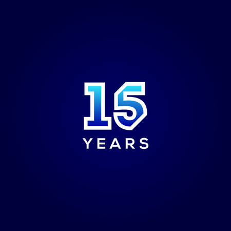15 Years Anniversary Gradient Number Vector Designのイラスト素材