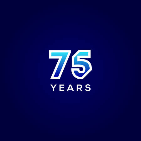 75 Years Anniversary Gradient Number Vector Designのイラスト素材