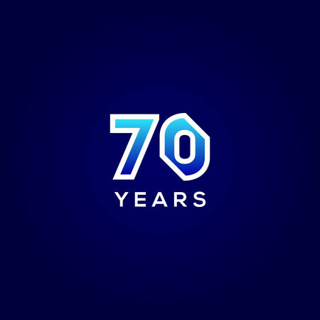 70 Years Anniversary Gradient Number Vector Designのイラスト素材