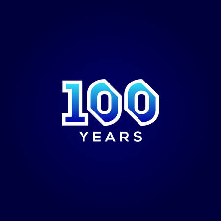 100 Years Anniversary Gradient Number Vector Designのイラスト素材
