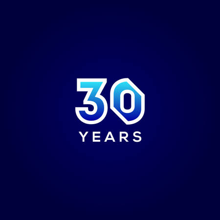 30 Years Anniversary Gradient Number Vector Designのイラスト素材