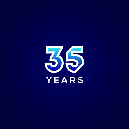 35 Years Anniversary Gradient Number Vector Designのイラスト素材