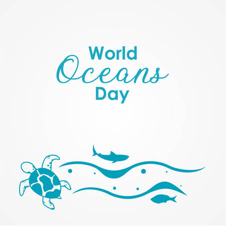 World Oceans Day Vector Design Illustrationのイラスト素材