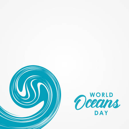 World Oceans Day Vector Design Illustrationのイラスト素材