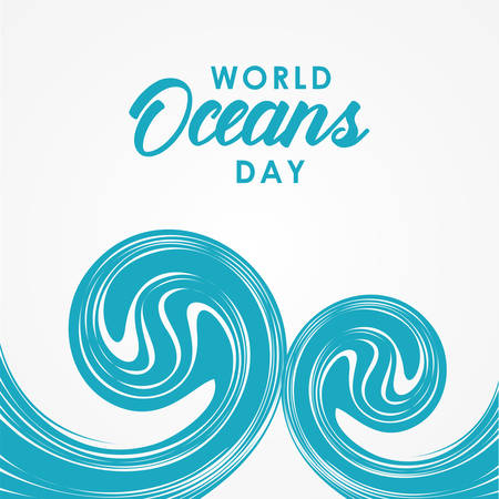 World Oceans Day Vector Design Illustrationのイラスト素材