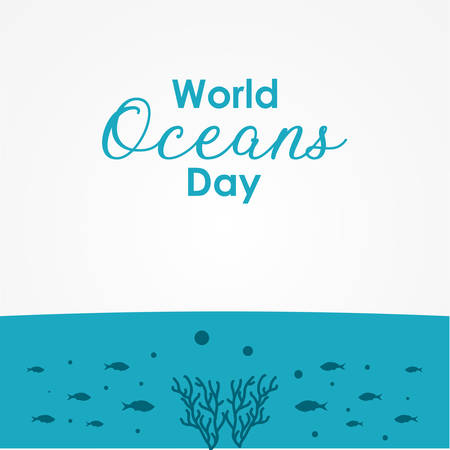 World Oceans Day Vector Design Illustrationのイラスト素材