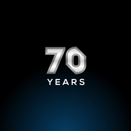 70 Years Anniversary White Number Vector Designのイラスト素材