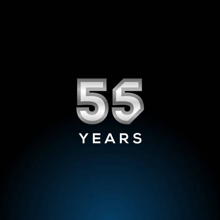 55 Years Anniversary White Number Vector Designのイラスト素材