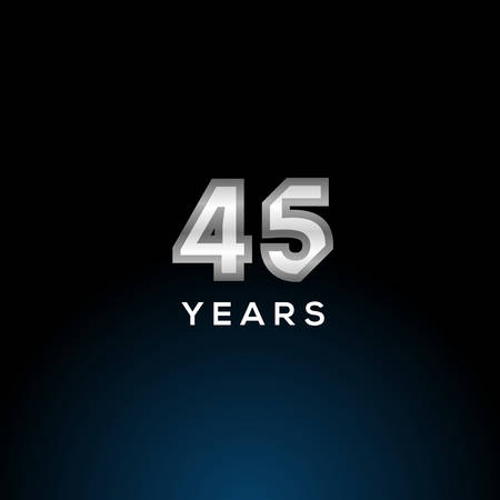 45 Years Anniversary White Number Vector Designのイラスト素材