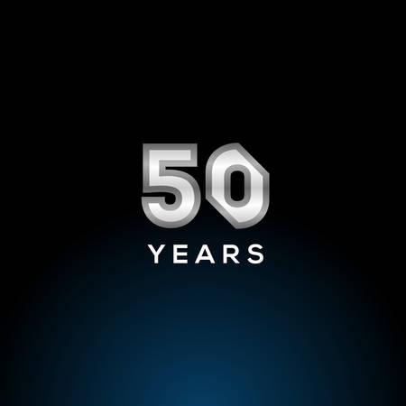 50 Years Anniversary White Number Vector Designのイラスト素材