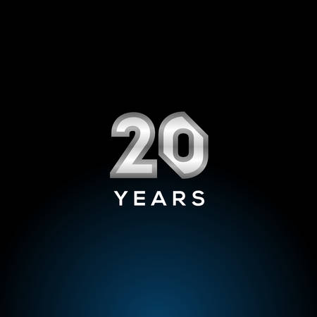20 Years Anniversary White Number Vector Designのイラスト素材