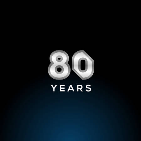 80 Years Anniversary White Number Vector Designのイラスト素材