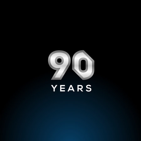 90 Years Anniversary White Number Vector Designのイラスト素材