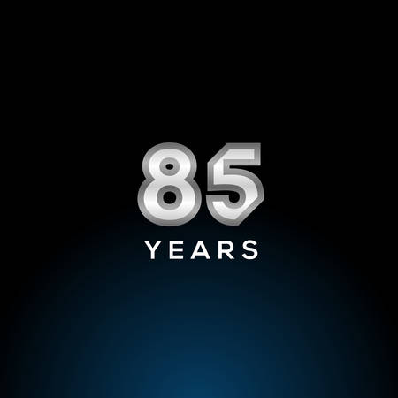 85 Years Anniversary White Number Vector Designのイラスト素材